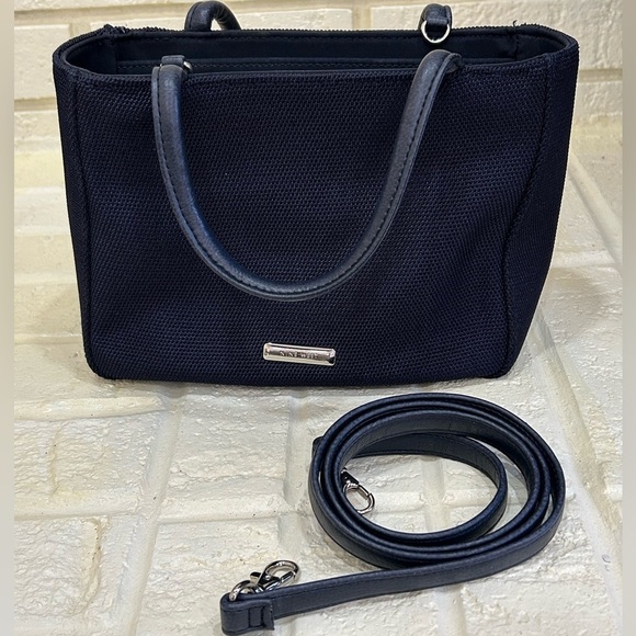 Nine West Small Navy Blue Woven  Handbag w/ Shoulder Strap - Picture 8 of 14